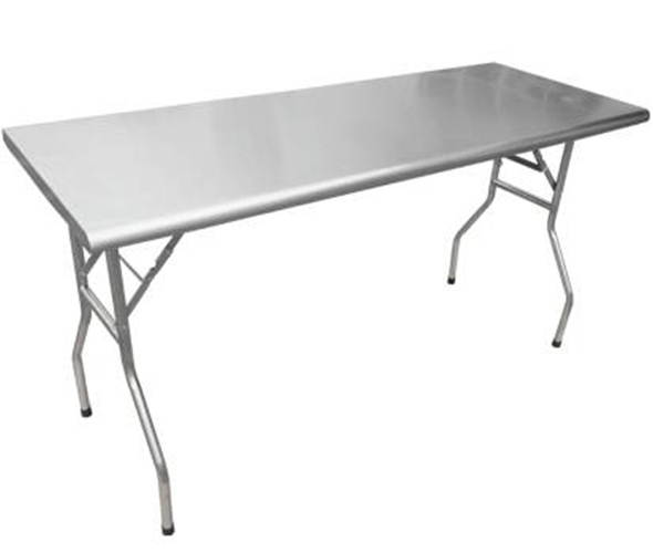 Folding Table Stainless Steel 24" X 60" X 30 5/8" With Undershelf