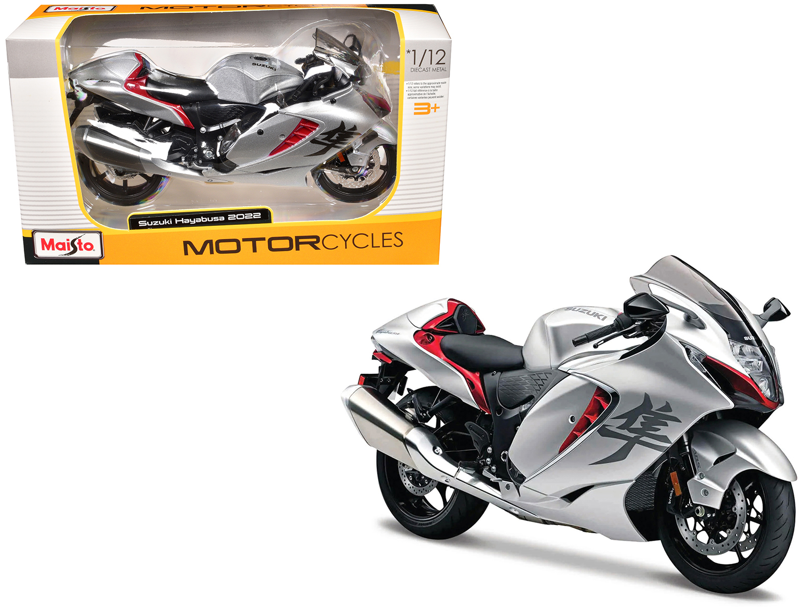 Suzuki V-Strom 1000 Red and Black with Plastic Display Stand 1/12 Diecast Motorcycle Model by Maisto