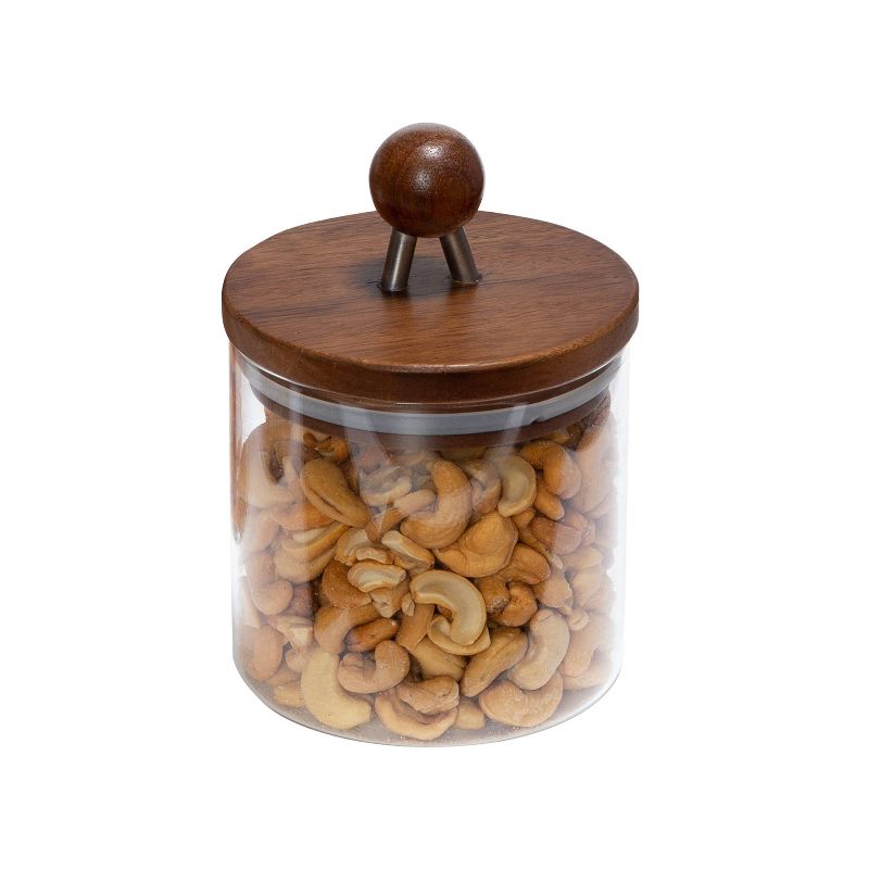 Honey-Can-Do Small Acacia and Glass Canister