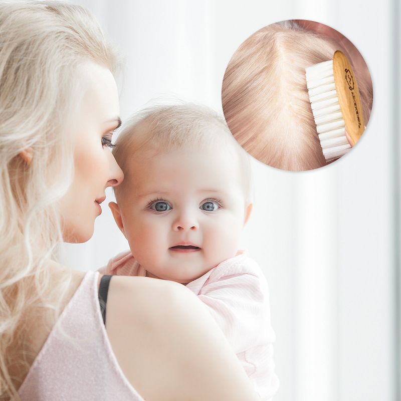 KeaBabies Baby Hair Brush for Newborn, Beige