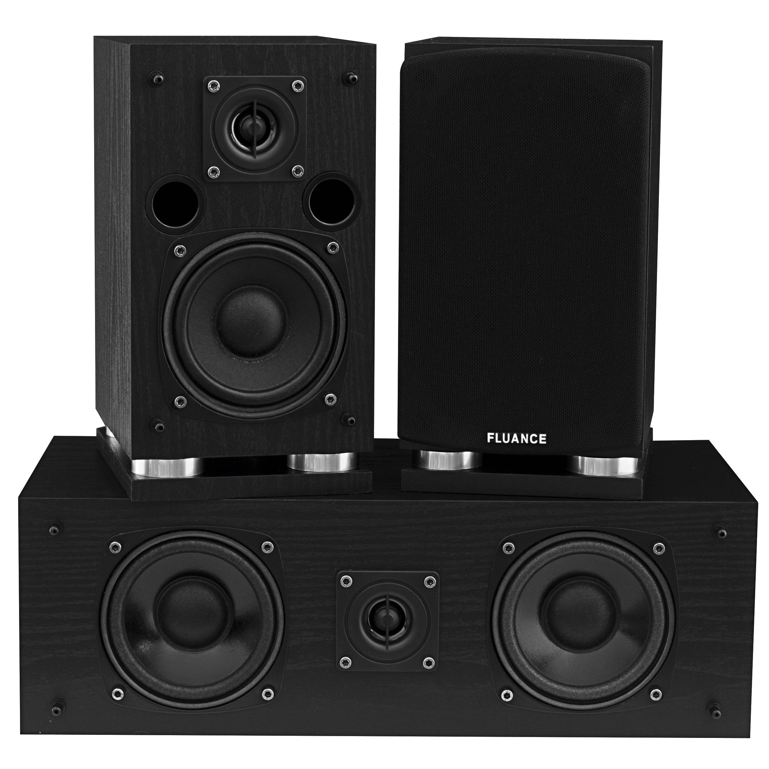 Fluance Elite High Definition Surround Sound Home Theater 5.1 Speaker System including 3-Way Floorstanding Towers, Center Channel, Rear Surround Speakers and a DB10 Subwoofer - Black Ash (SX51BR)