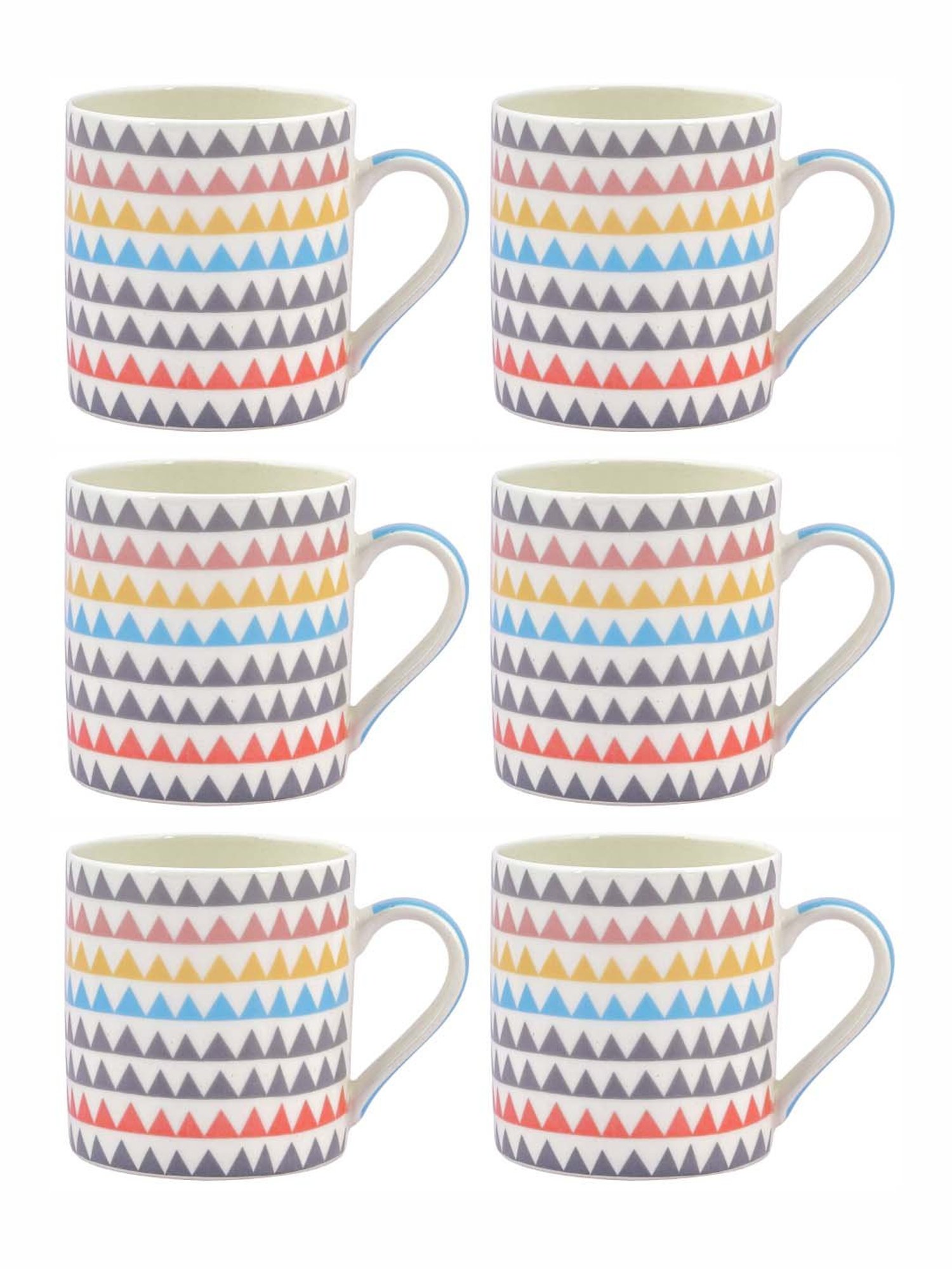 Goodhomes Multicolor Bone China Tea Cups (210 ml) - Set of 6