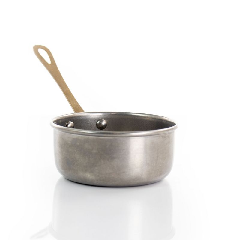 Gibson Home Normandie 3.9 Inch Stainless Steel Mini Saucepan In Silver and Gold