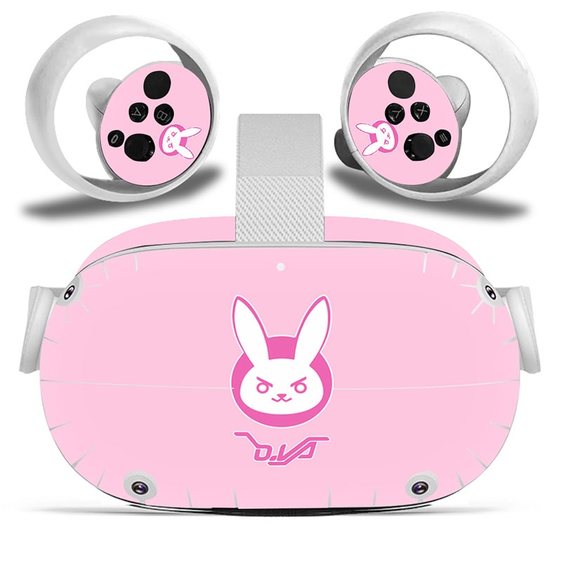 Amify Vinyl Skin Sticker for Oculus Quest 2 VR Headset Controller PVC Decals Cute Cartoon Wrap Cover for Oculus Quest 2 Accessories
