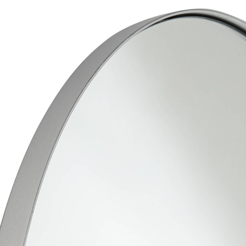 Noble Park Clarendon Silver Metal 17 3/4" x 23 3/4" Oval Wall Mirror