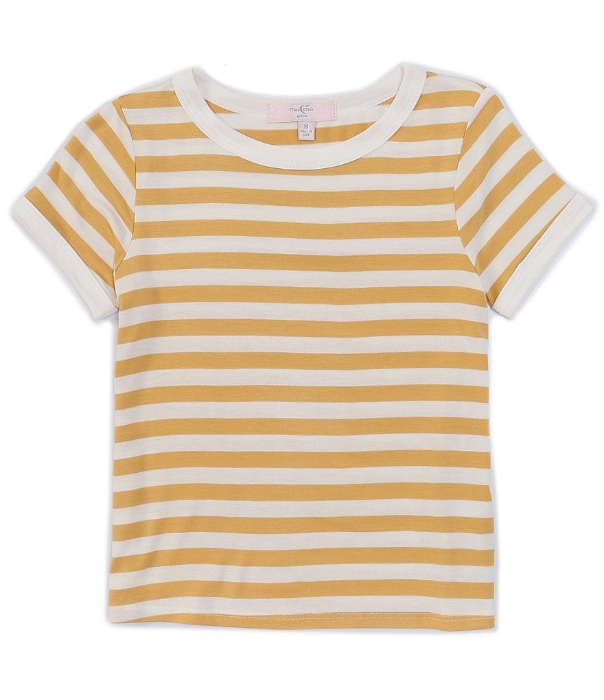 Moa Moa Big Girls 7-16 Short-Sleeve Striped Ringer Tee