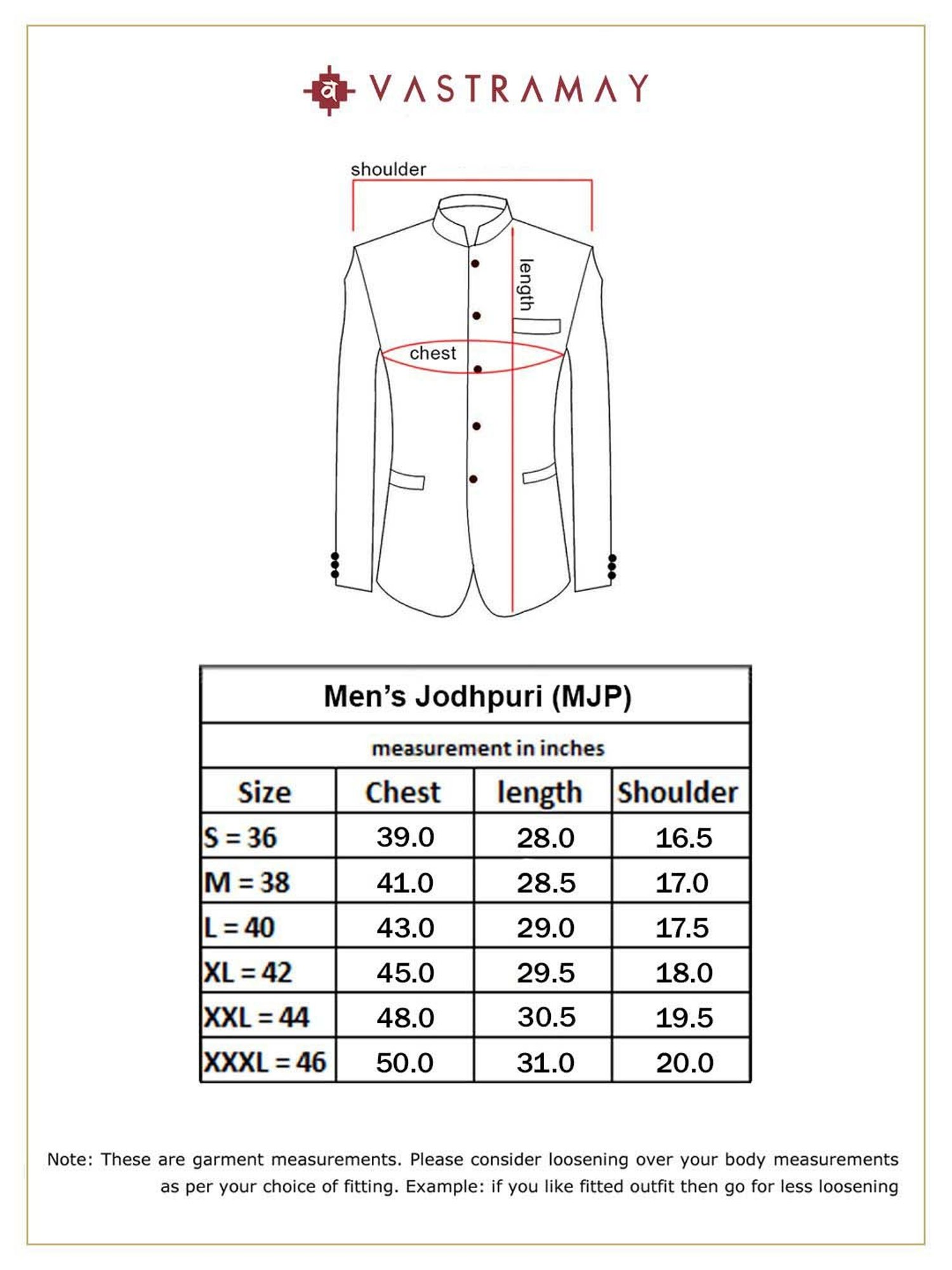 Vastramay Black Regular Fit Ethnic Blazer