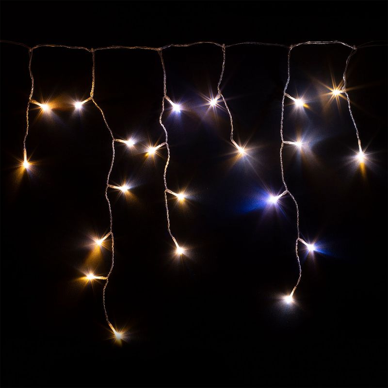 Twinkly TWI190GOP-TUS 190 LED White and Amber16x2 ft Decorative  Bluetooth Outdoor Christmas Icicle Lights for Home, Classroom, Dorm Room