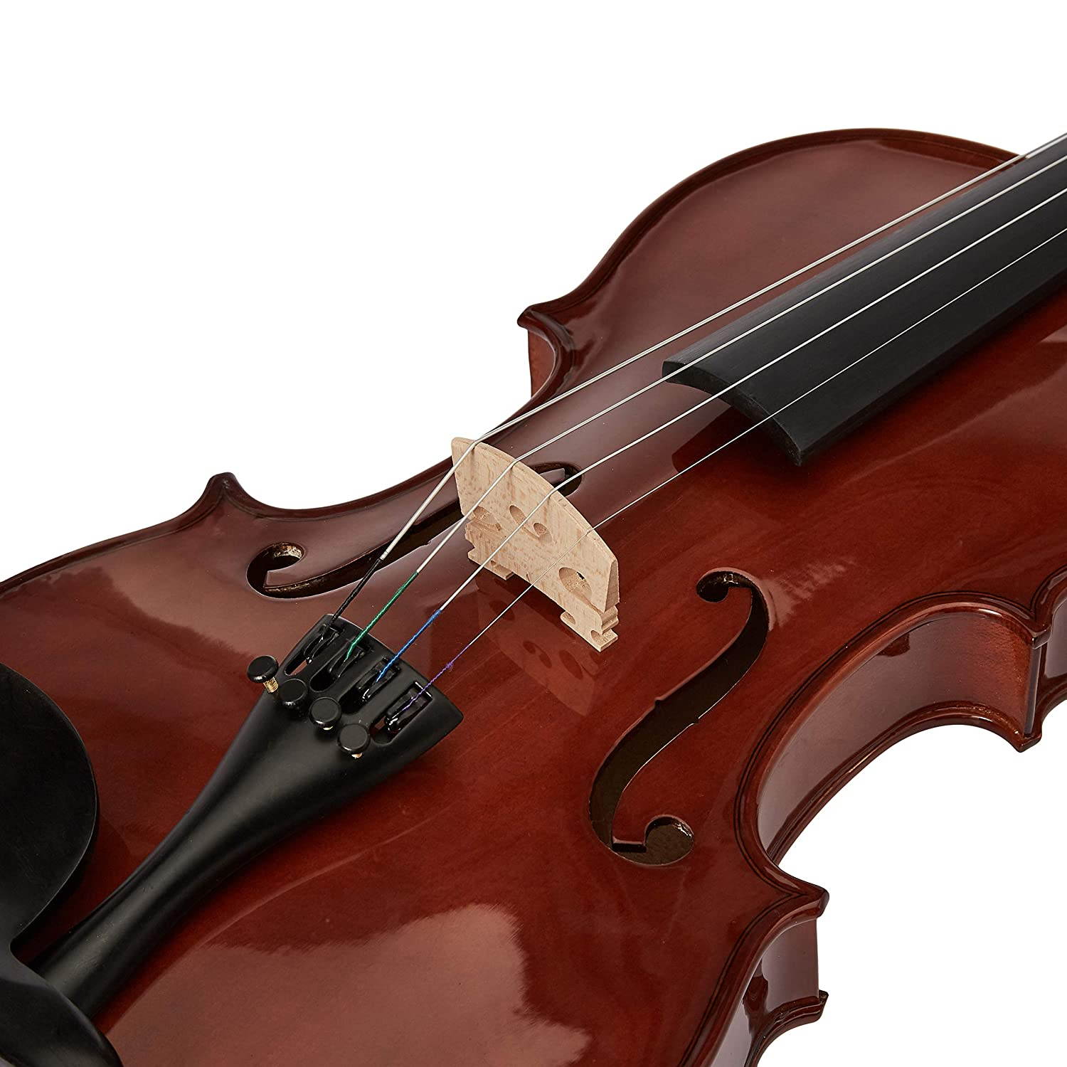 AmazonBasics Beginner Violin Bundle, Full Size, Solid wood,Natural - Bow, Strings, Strap, Tuner, Rosin, and Case