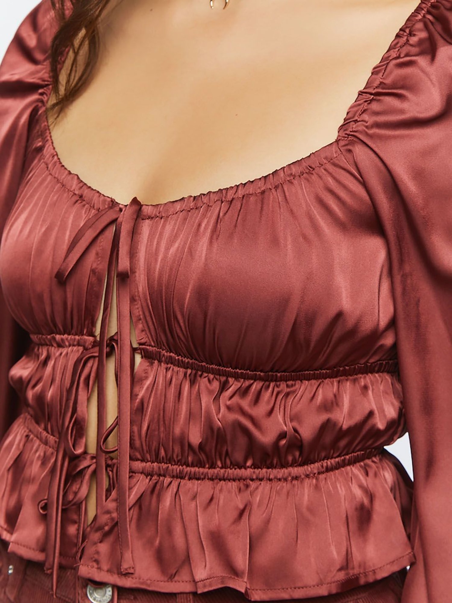 Forever 21 Maroon Regular Fit Crop Top