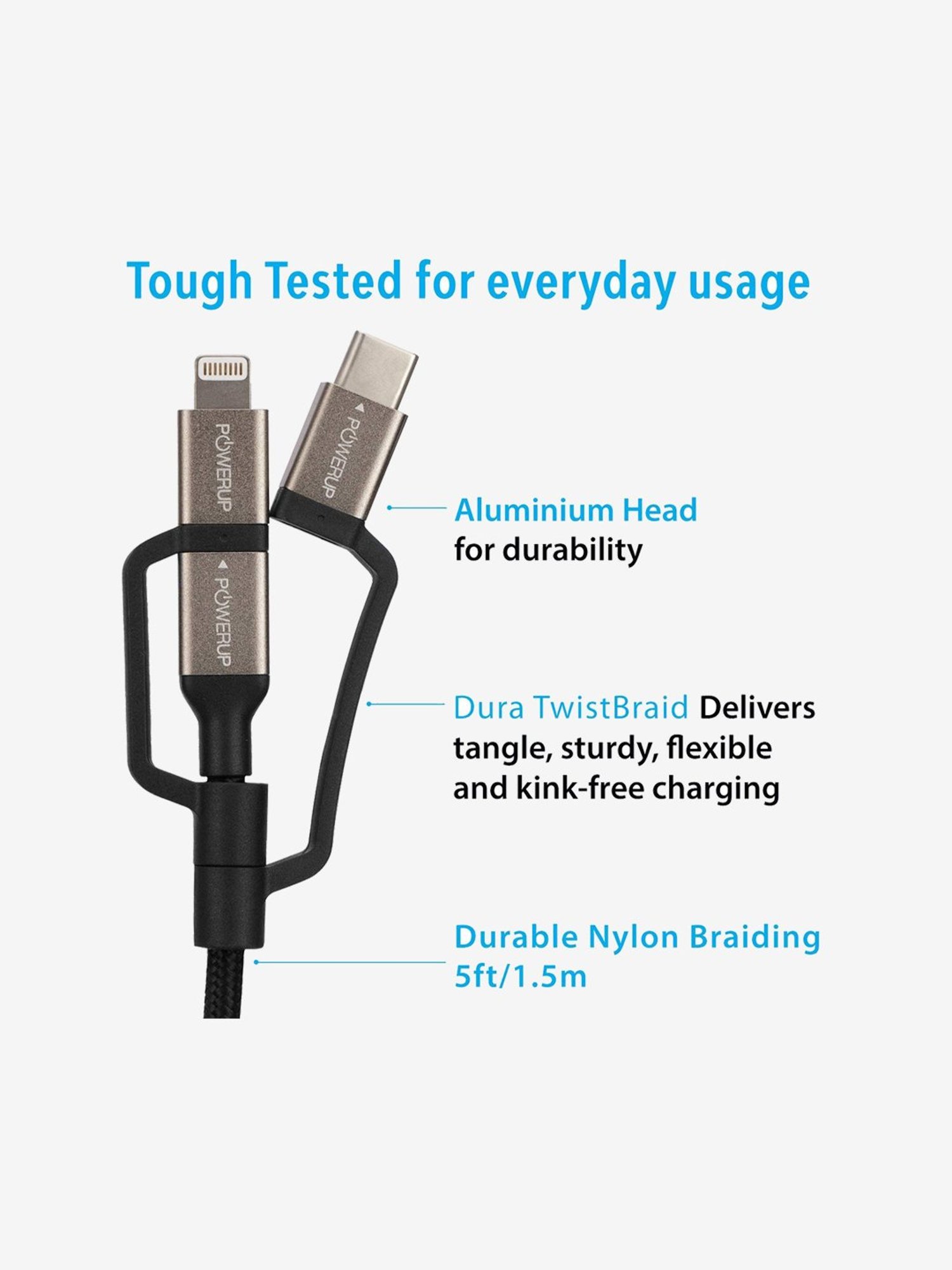 Moerdon SCB138 Fast Charging Data transfer Cable with LED indicator (Black)