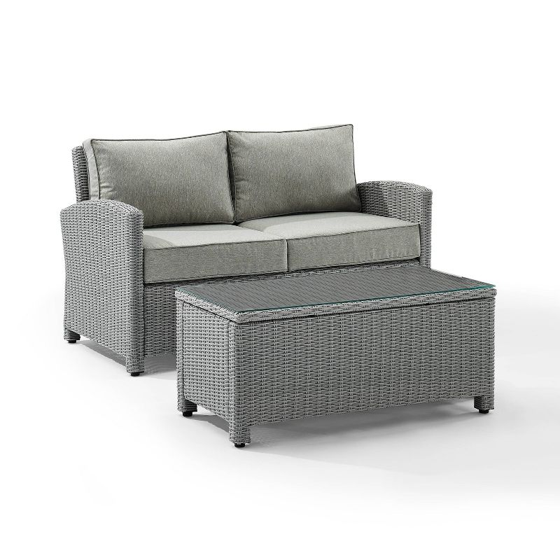 Bradenton 2pc Outdoor Seating Set - Gray - Crosley