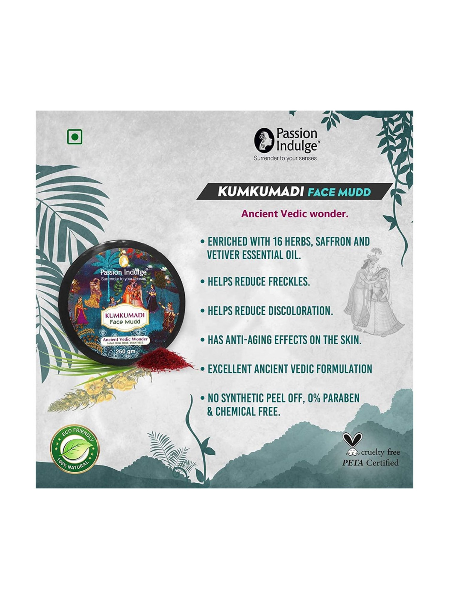 Passion Indulge Kumkumadi Natural Face Mudd Pack - 250 gm