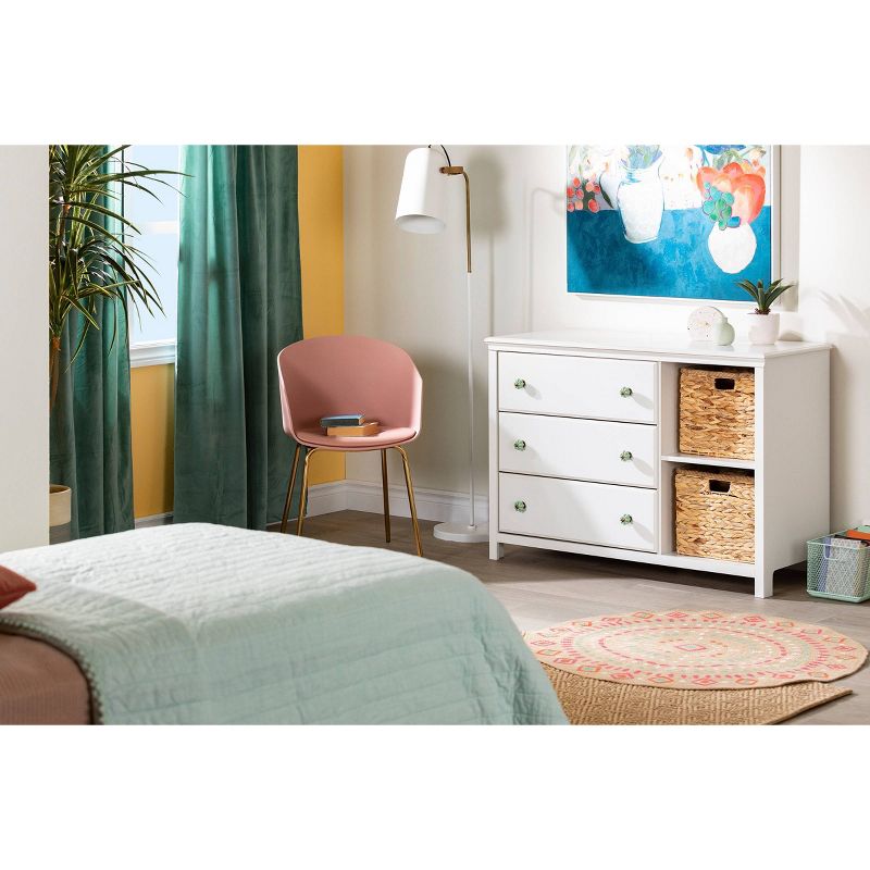 Bella Kids' 3 Drawer Dresser with Cubbies White - Room & Joy