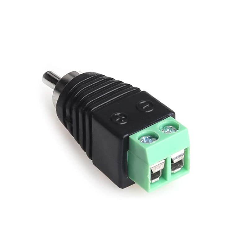 RCA Cable Audio Adapter Phono RCA Male Plug to AV Screw Terminal AudioVideo Speaker Wire connectors Solderless Adapter Solder Free RCA Male4pack