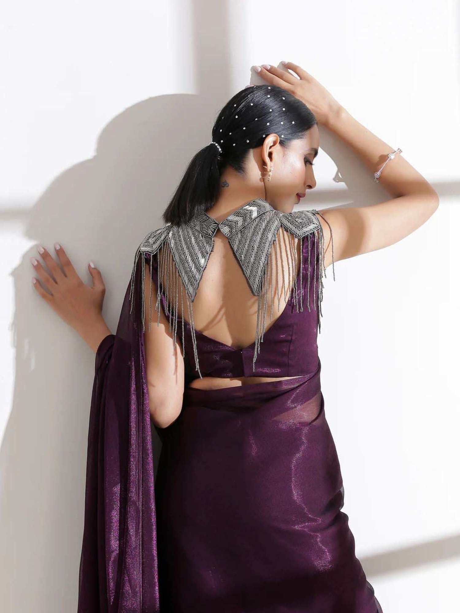 Swtantra Purple Plain Readymade Blouse