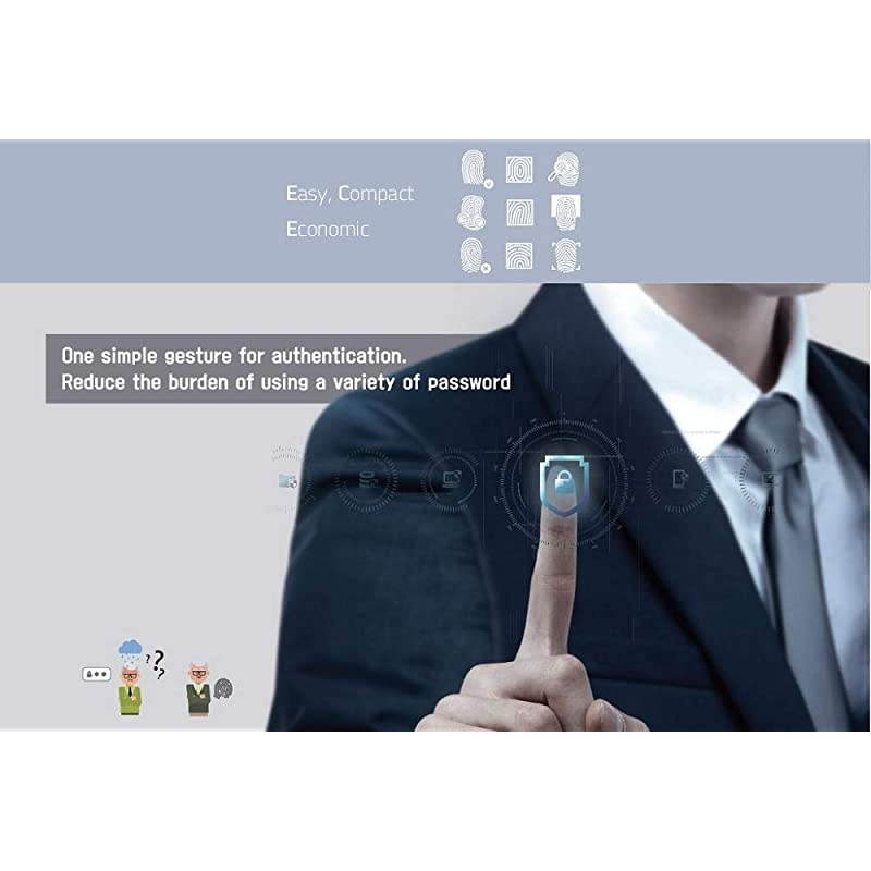 EzFinger White Fingerprint Reader USB Dongle for Windows 7881 amp 10 Hello Login Signin File encryption Folder Lock Biometric Scanner Sensor PasswordFree