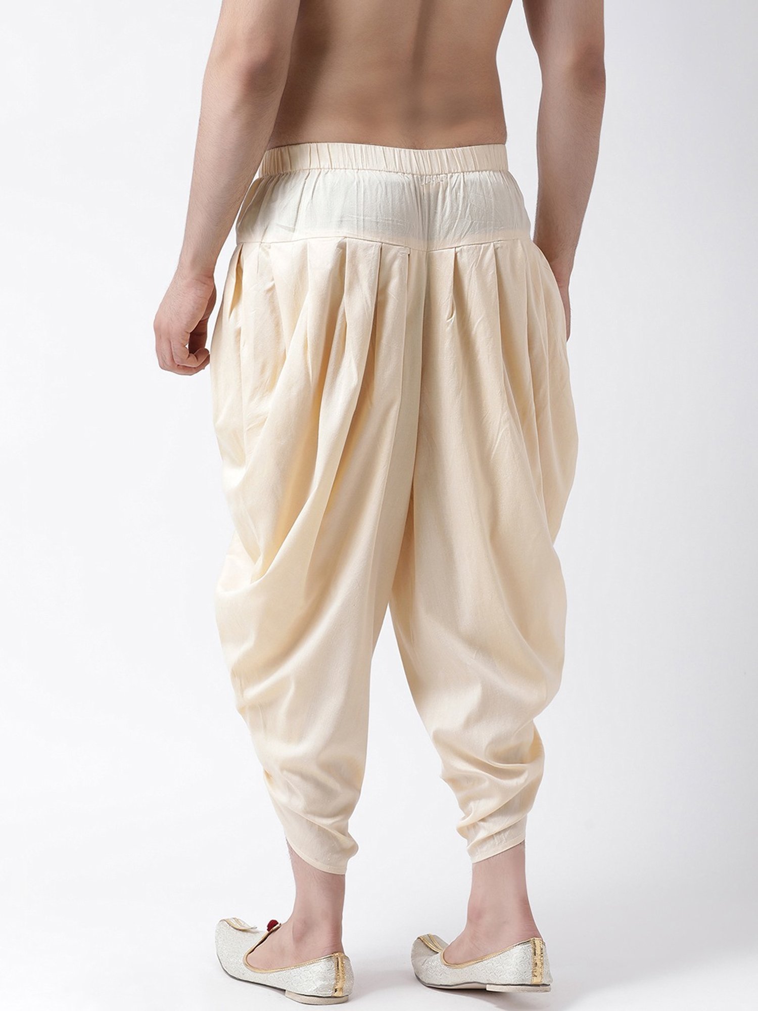 Ramraj ALAMEEN White Cotton Solid Dhotis