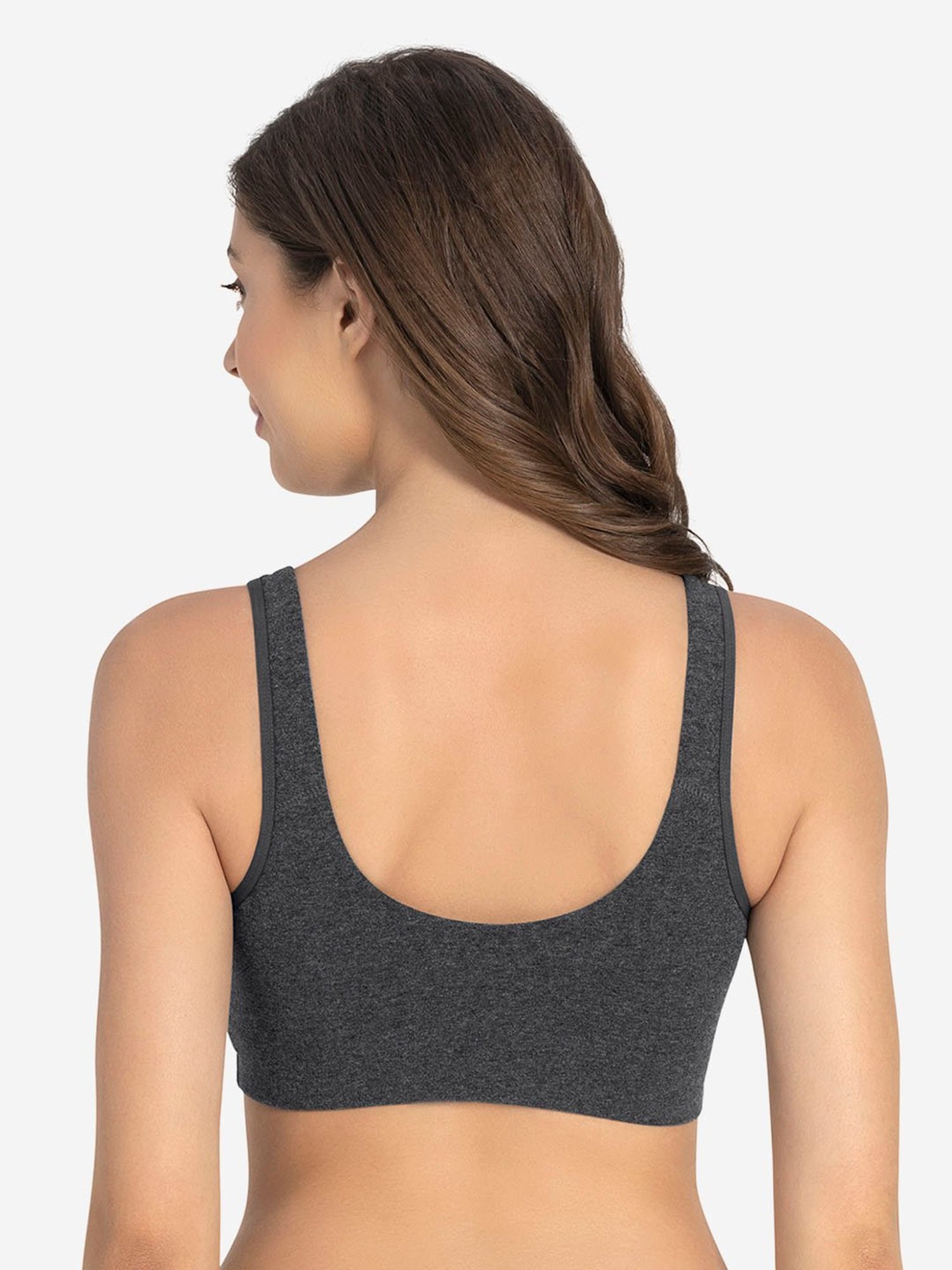 Amante Dark Grey Marl Non Wired Non Padded Sports Bra