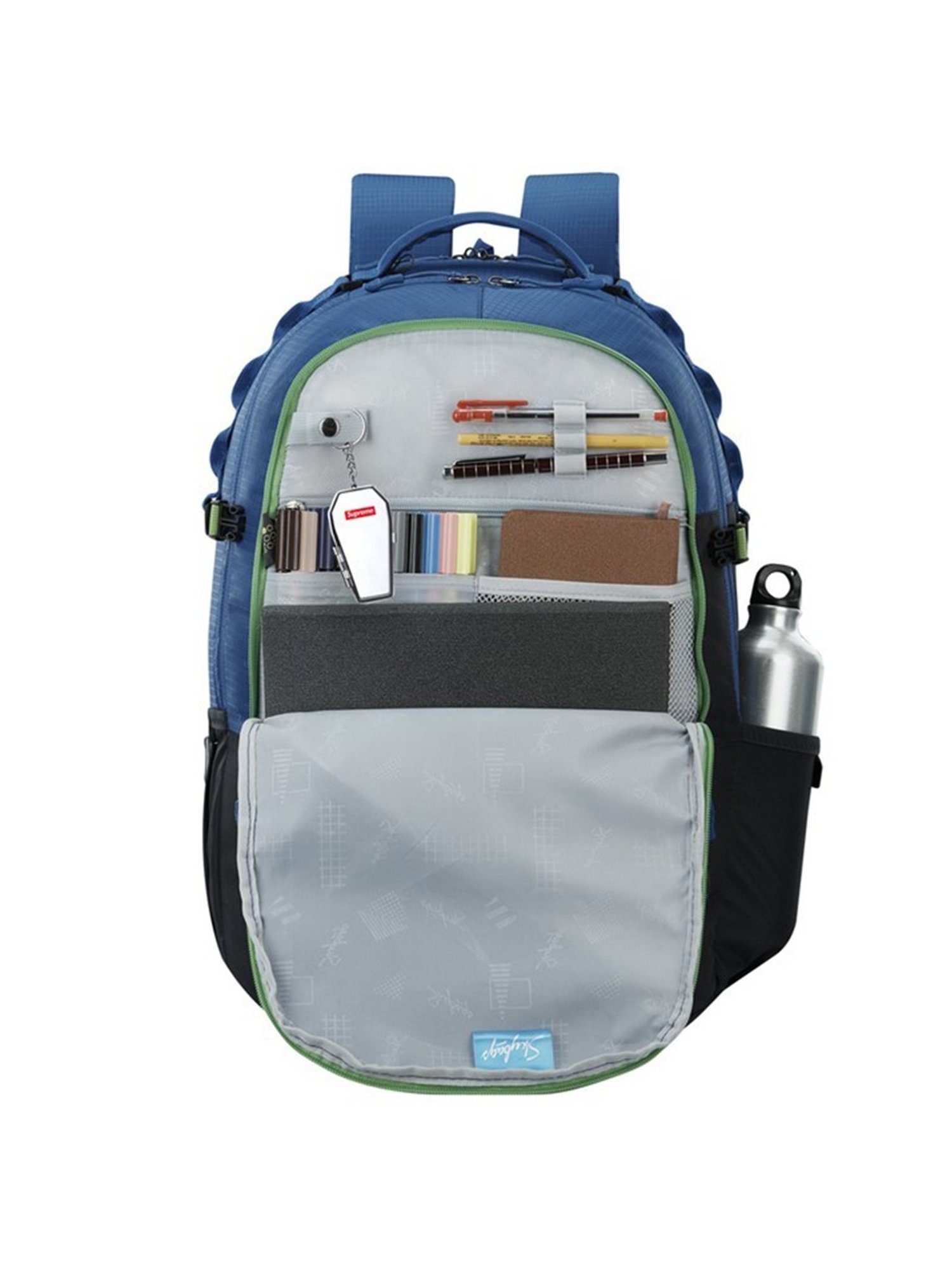 Skybags Campus Plus 33 Ltrs Blue & Black Medium Laptop Backpack with Rain Cover