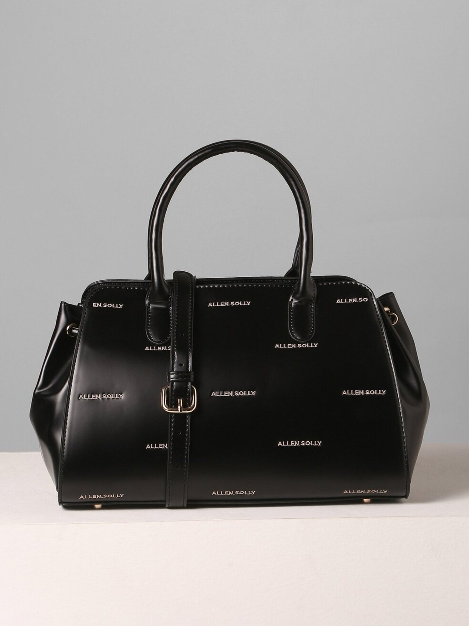 Allen Solly Black Printed Medium Handbag