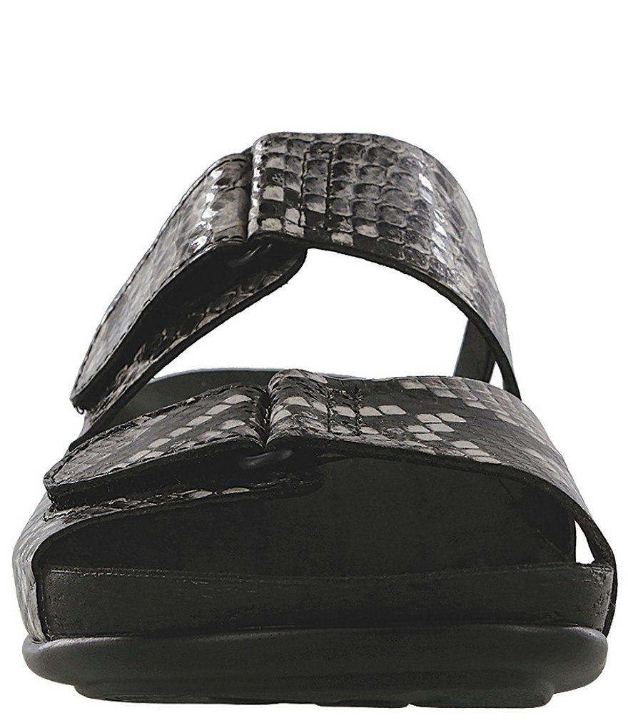 SAS Seaside Snake Print Leather Slide Sandals