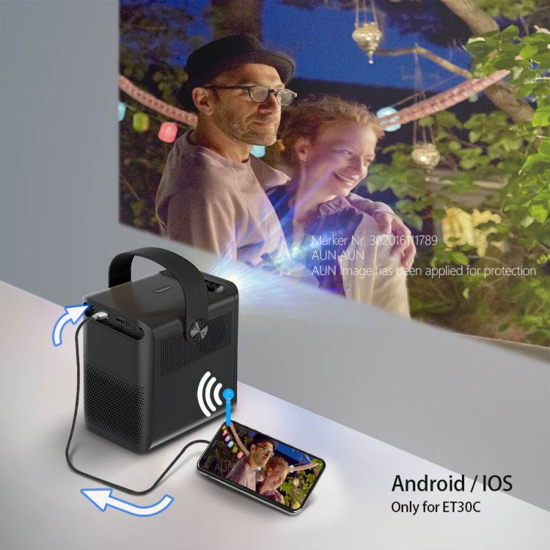 Madeng ET30 Full HD Projector Android WIFI MINI Projector for Home Theater Phone LED Video Beamer 4k via HDMI 7800mAH