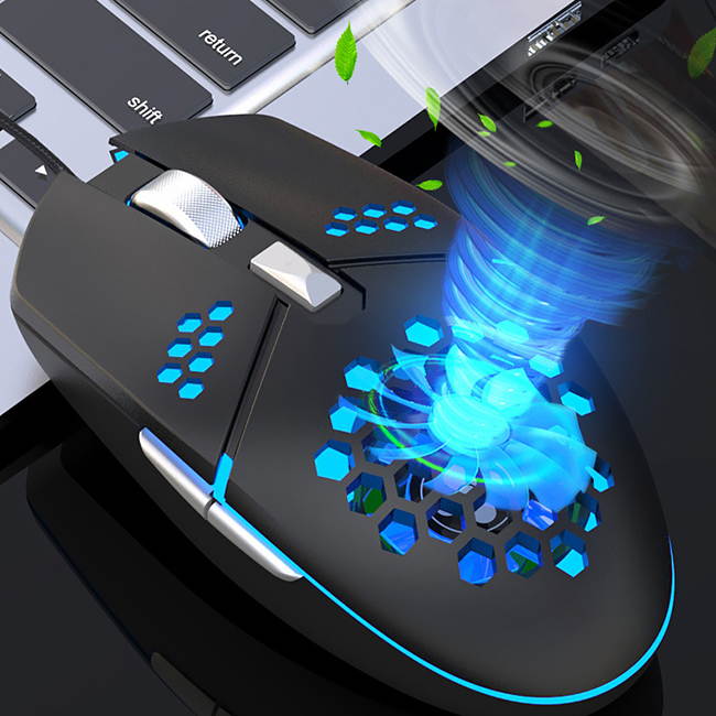 Cooling Mouse Optical Gaming Mice 2400dpi 6 Buttons USB Wired Mouse