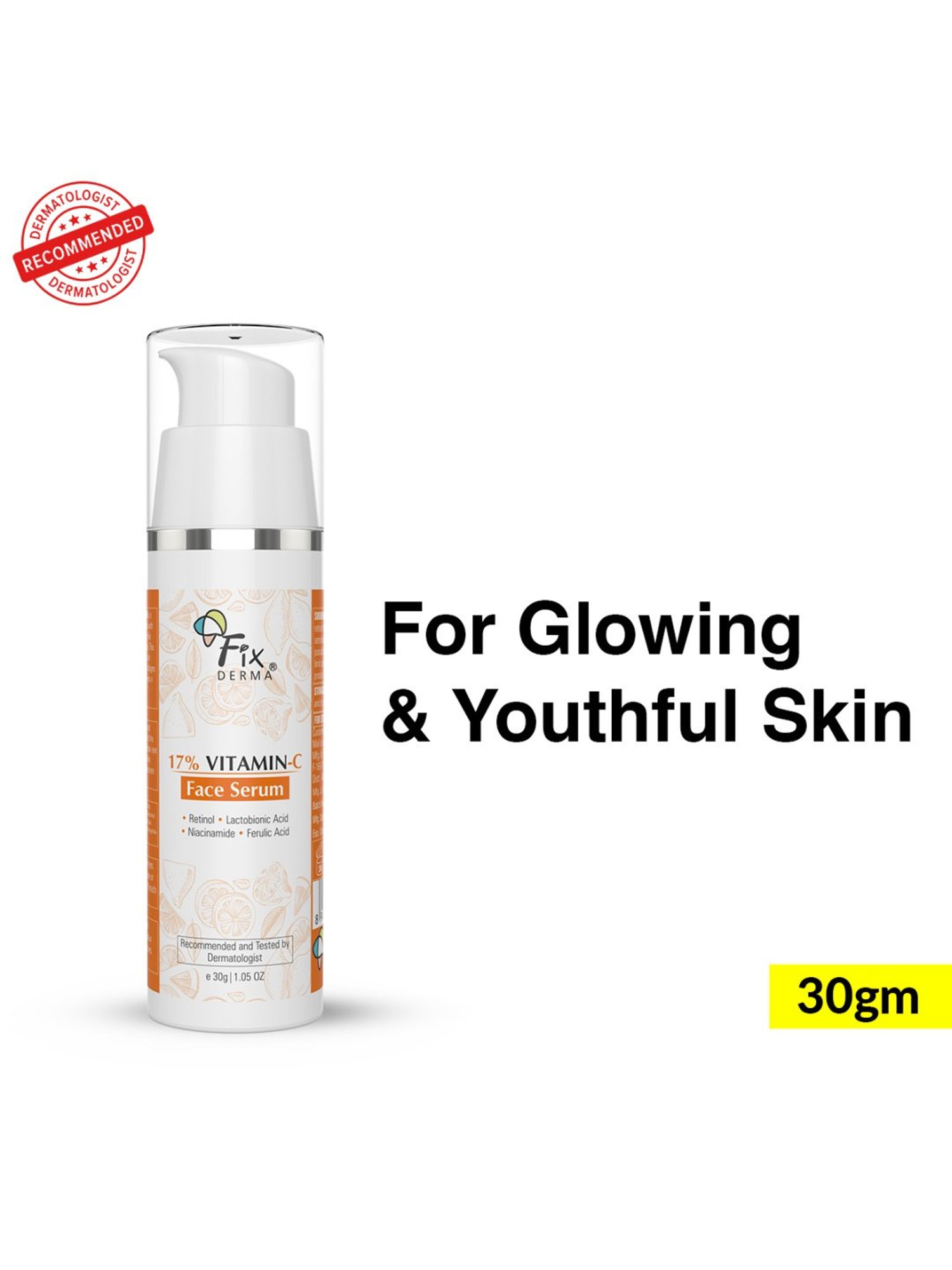 Fixderma 17% Vitamin-C Face Serum for Men & Women - 30 gm