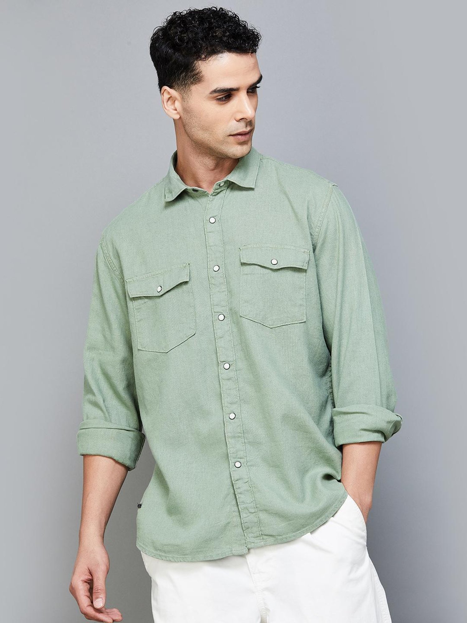 Forca by Lifestyle Sage Cotton Regular Fit Shirts