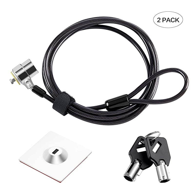 Cable Lock Hardware Security Cable Lock Anti Theft Combination Lock for iPad Tablet MacBook Dell HP Lenovo Kindle Samsung Android or other Notebooks Tablets (Straight rope + black+2pack)