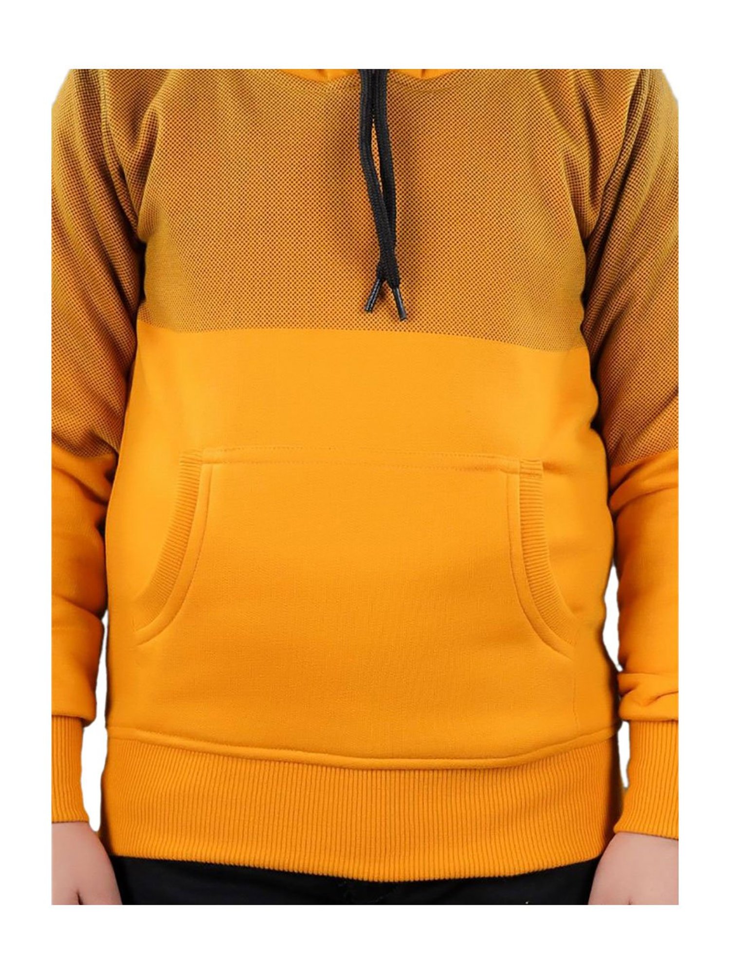 Ahhaaaa Kids Yellow Solid Hoodie