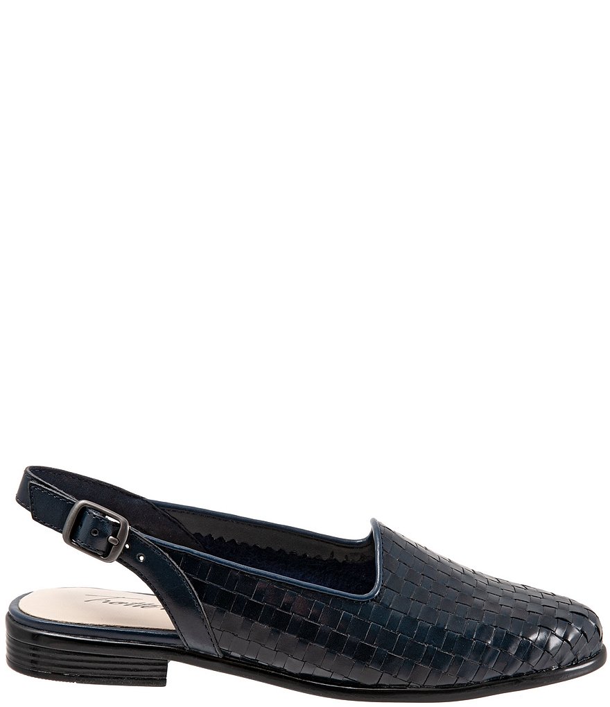 Trotters Lena Woven Leather Slingback Flats