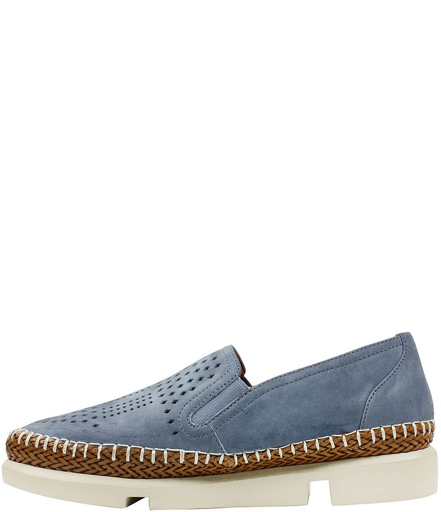 L'Amour Des Pieds Perforated Suede Stazzema Flatform Slip-Ons