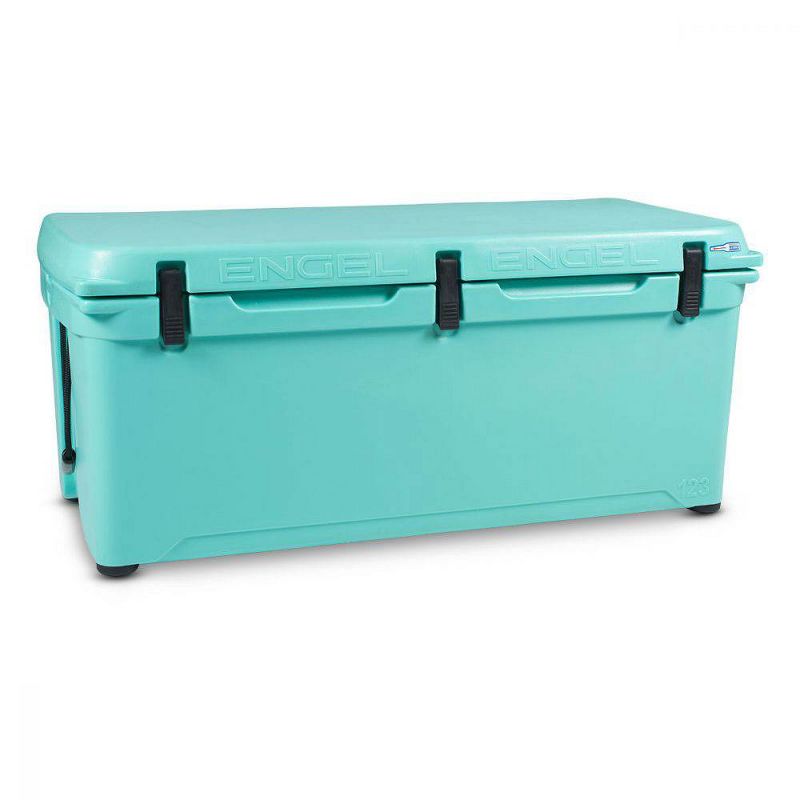 Engel 123 High Performance 108-Quart Portable Durable Rotomolded Airtight 130 Can Hard Cooler and Ice Box for Camping & Sports Events, Seafoam Green