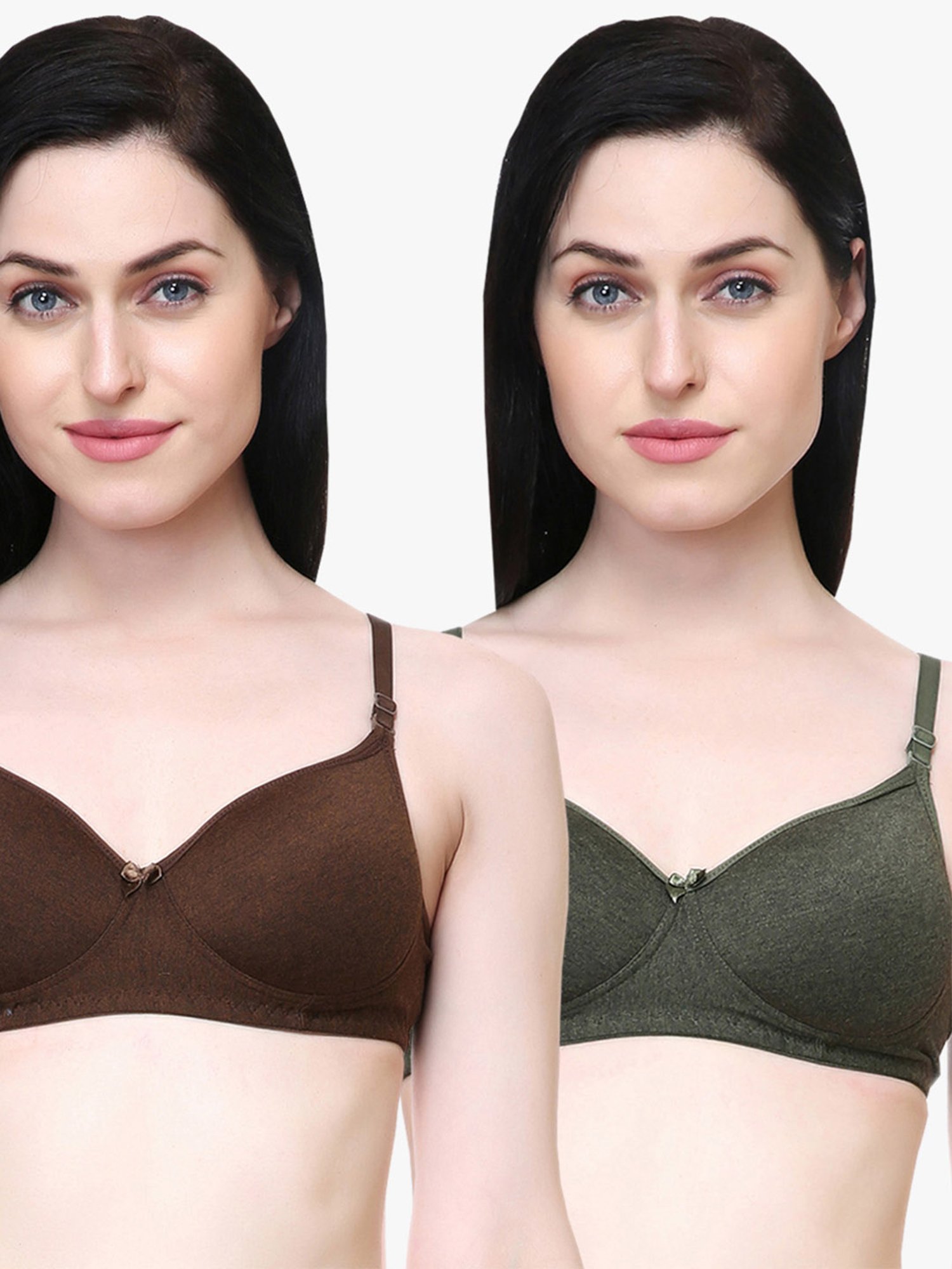 Lady Lyka Multicolor Non Wired Padded T-Shirt Bra (Pack Of 2)