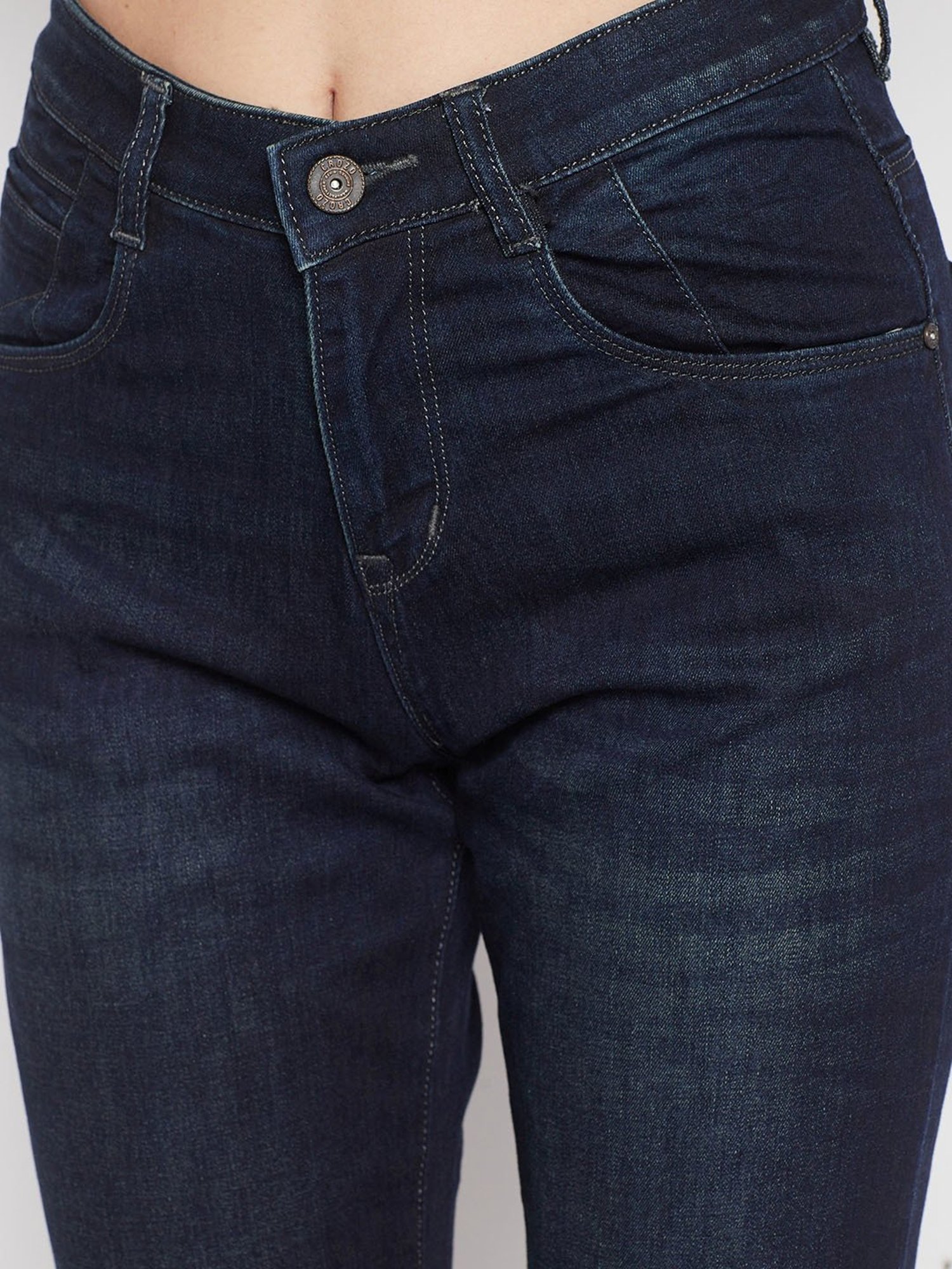 Crozo By Cantabil Blue Regular Fit Mid Rise Jeans