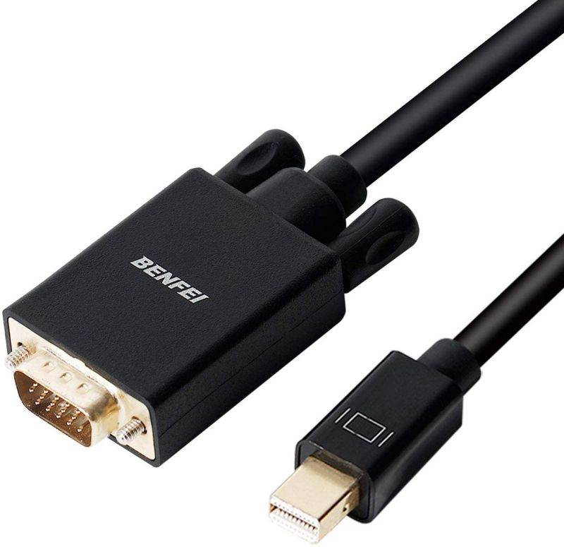 Mini DisplayPort to VGA Cable, Benfei Mini DisplayPort to VGA 6 Feet Cable (Thunderbolt 2 Compatible) with MacBook Air/Pro, Surface Pro/Dock, Monitor, Projector