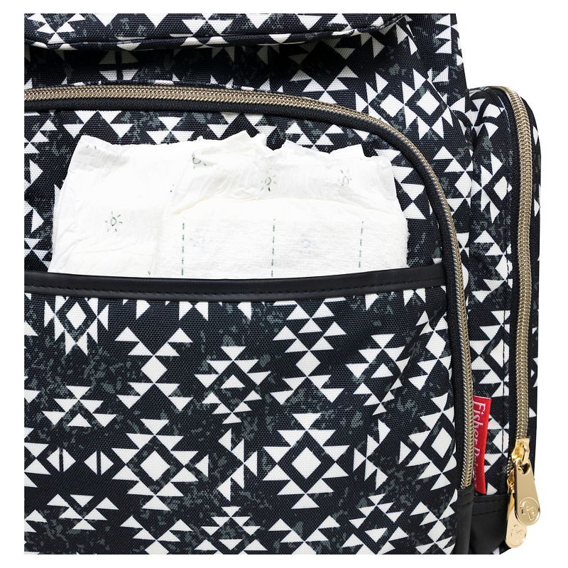 Fisher-Price Shiloh Southwest Diaper Bag Backpack - Black/White