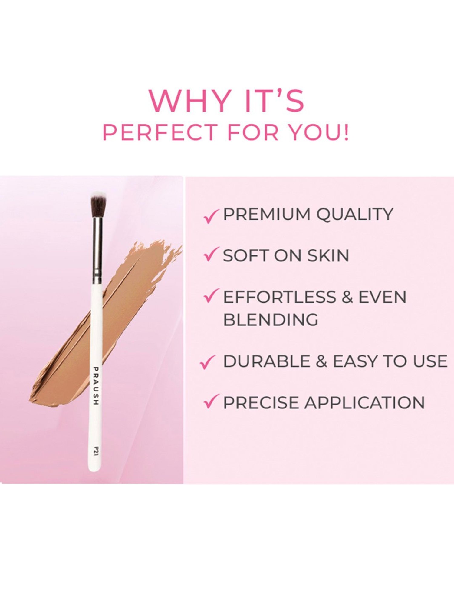 Praush Flat Top Concealer Brush - P21