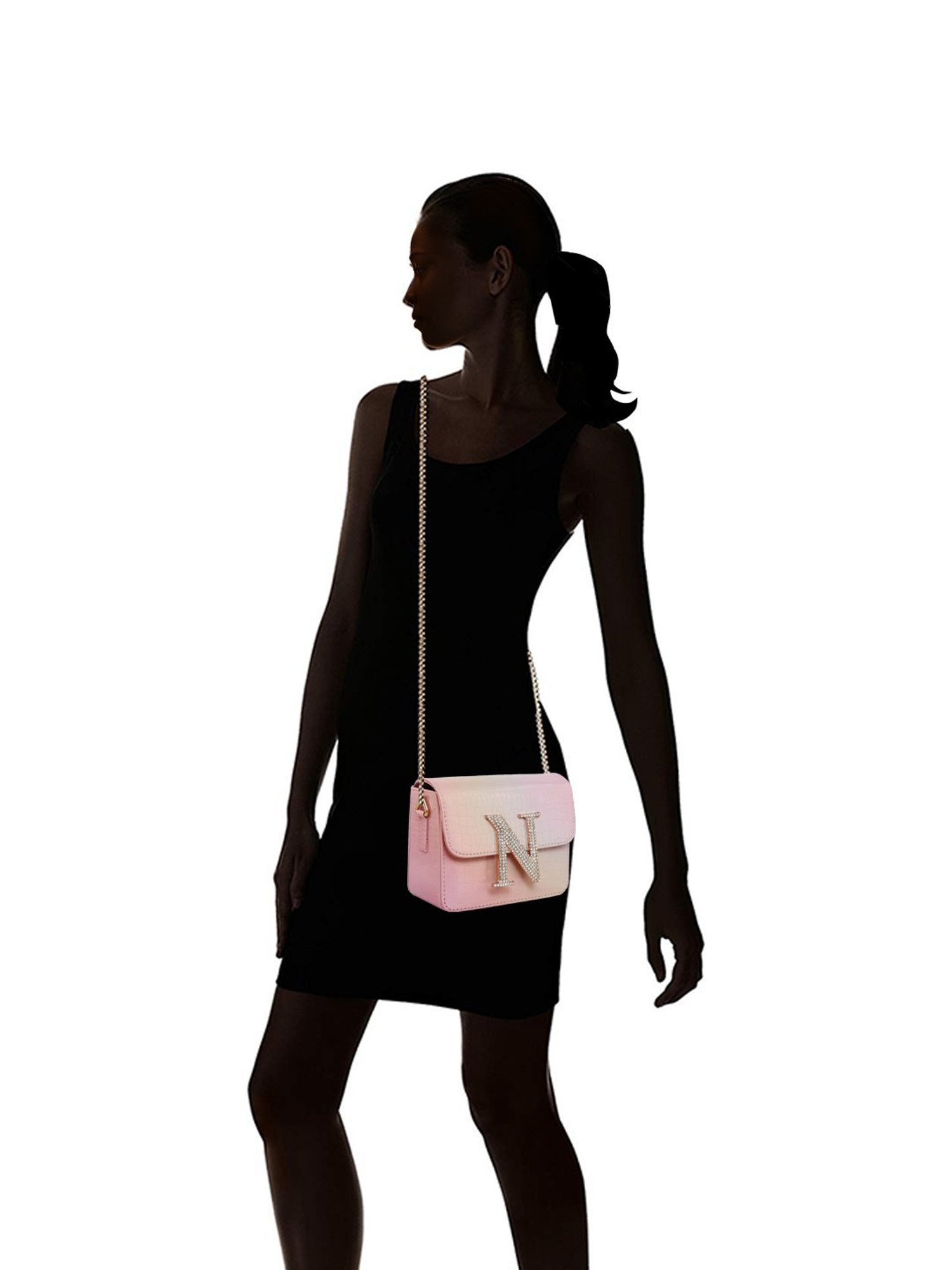 Esbeda Pink Textured Small Sling Handbag