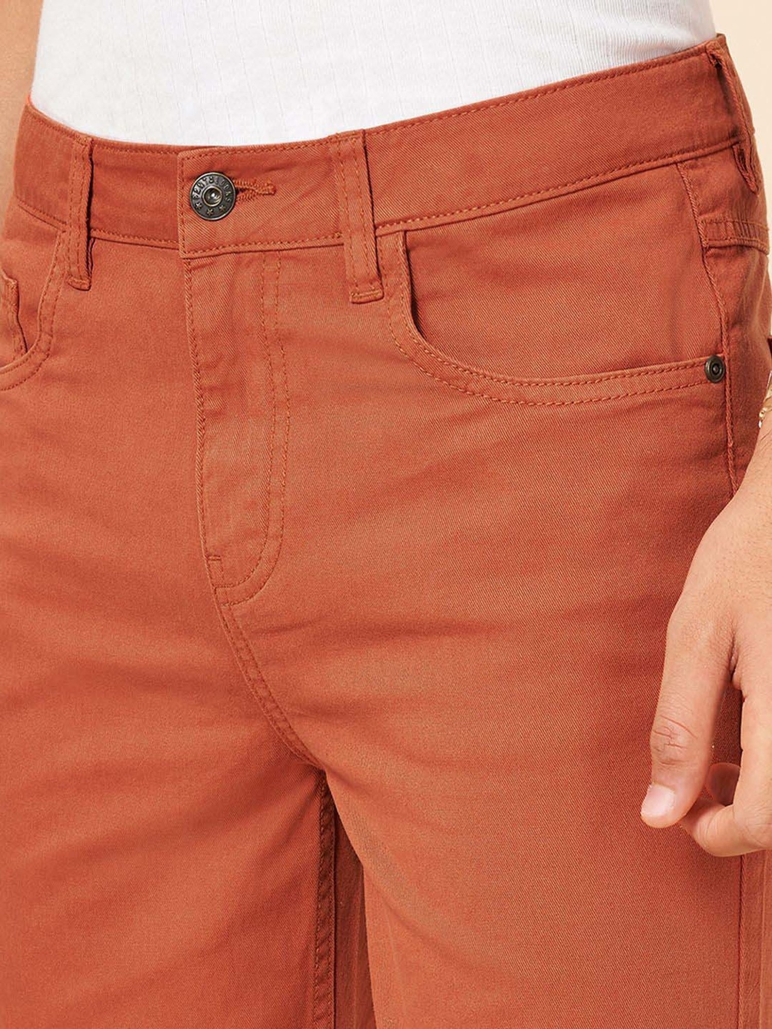 Coolsters by Pantaloons Boys Jaffa Orange Cotton Solid Shorts