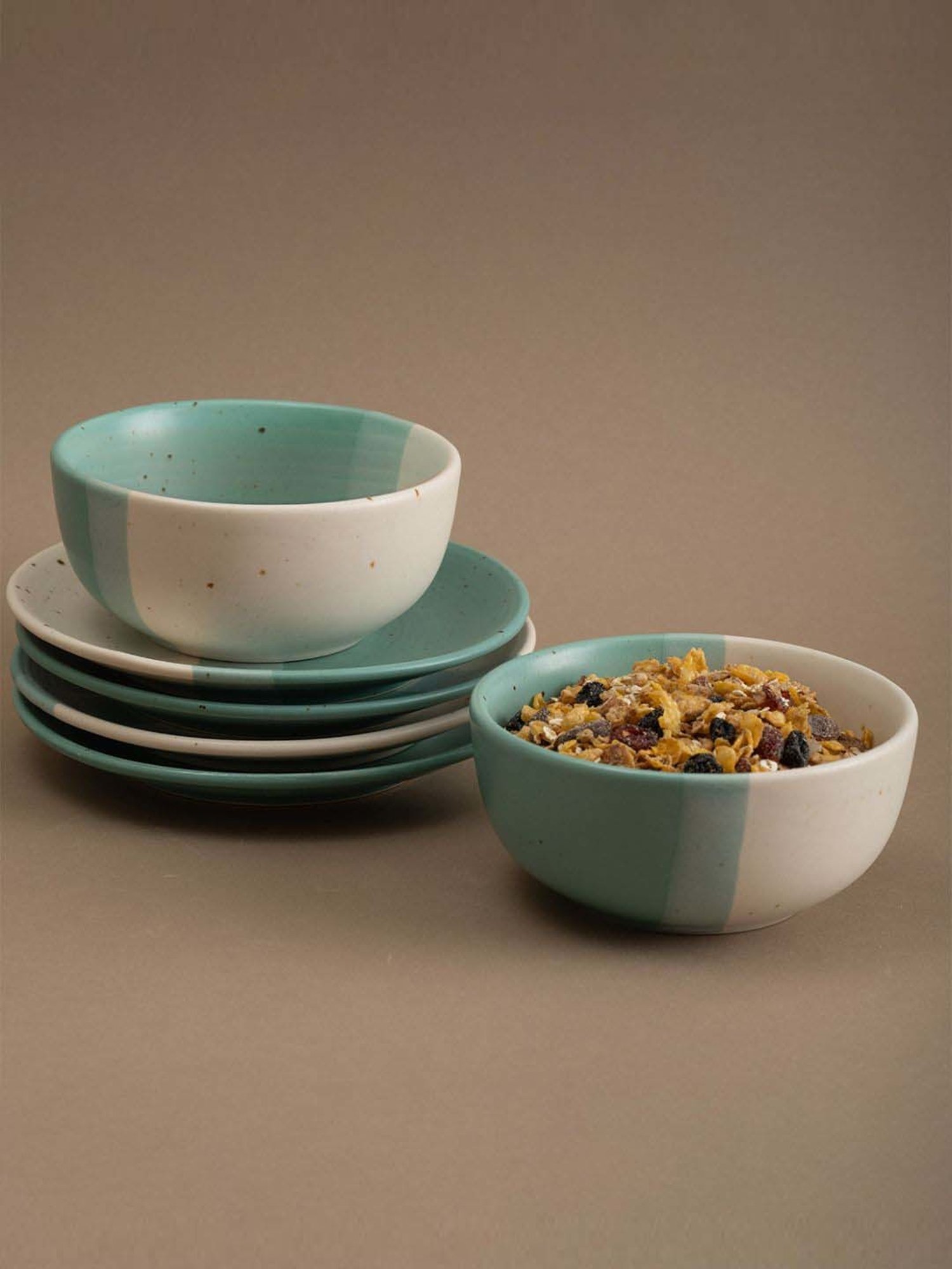 Urban Space Ocean Green Pearl Ceramic Dinner Set