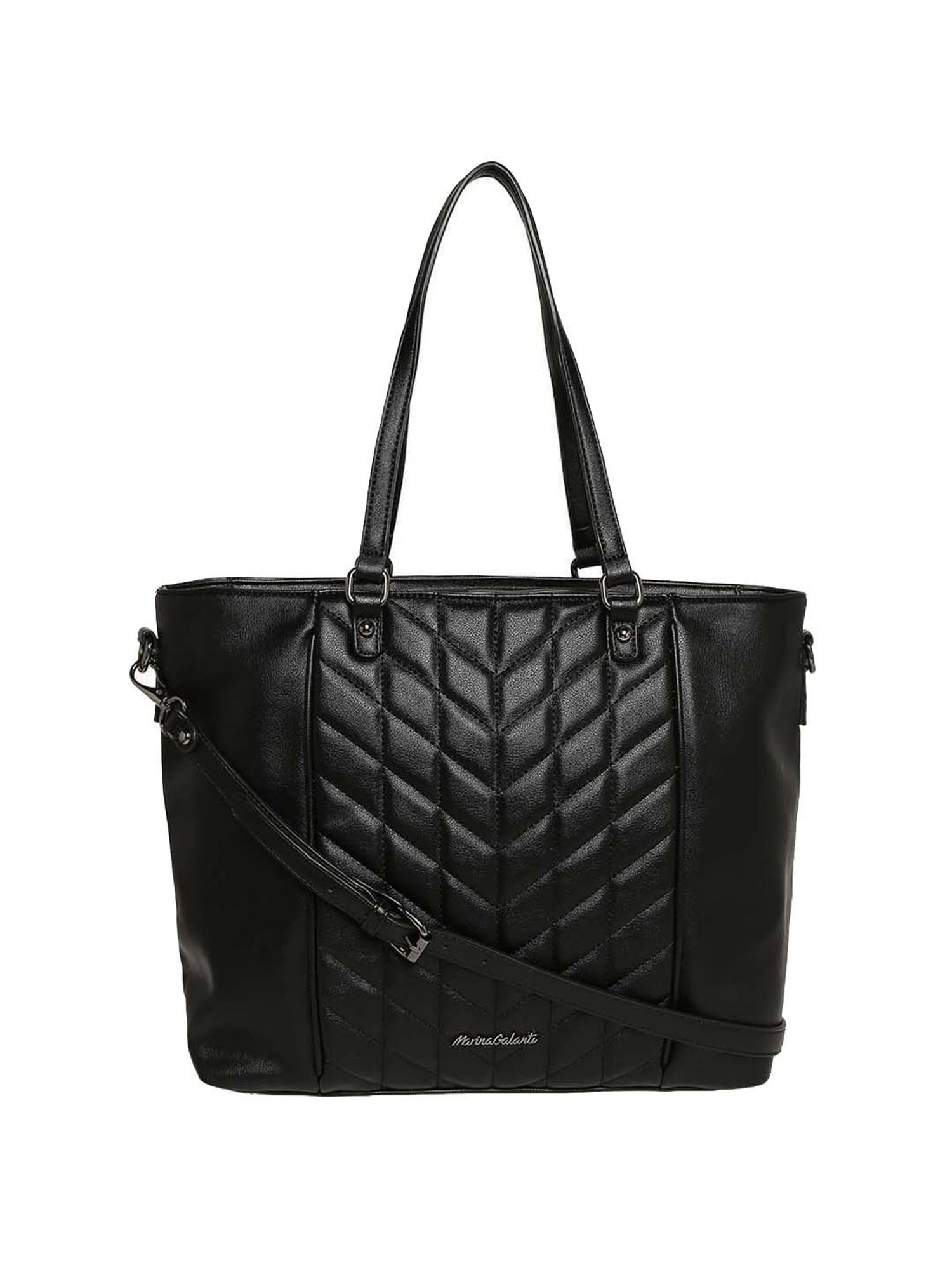Marina Galanti Black Quilted Medium Tote Handbag