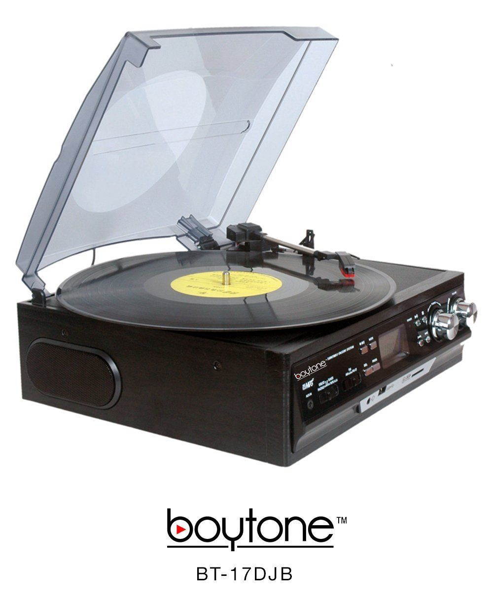 Boytone BT-17DJB Multi RPM Turntable, Black