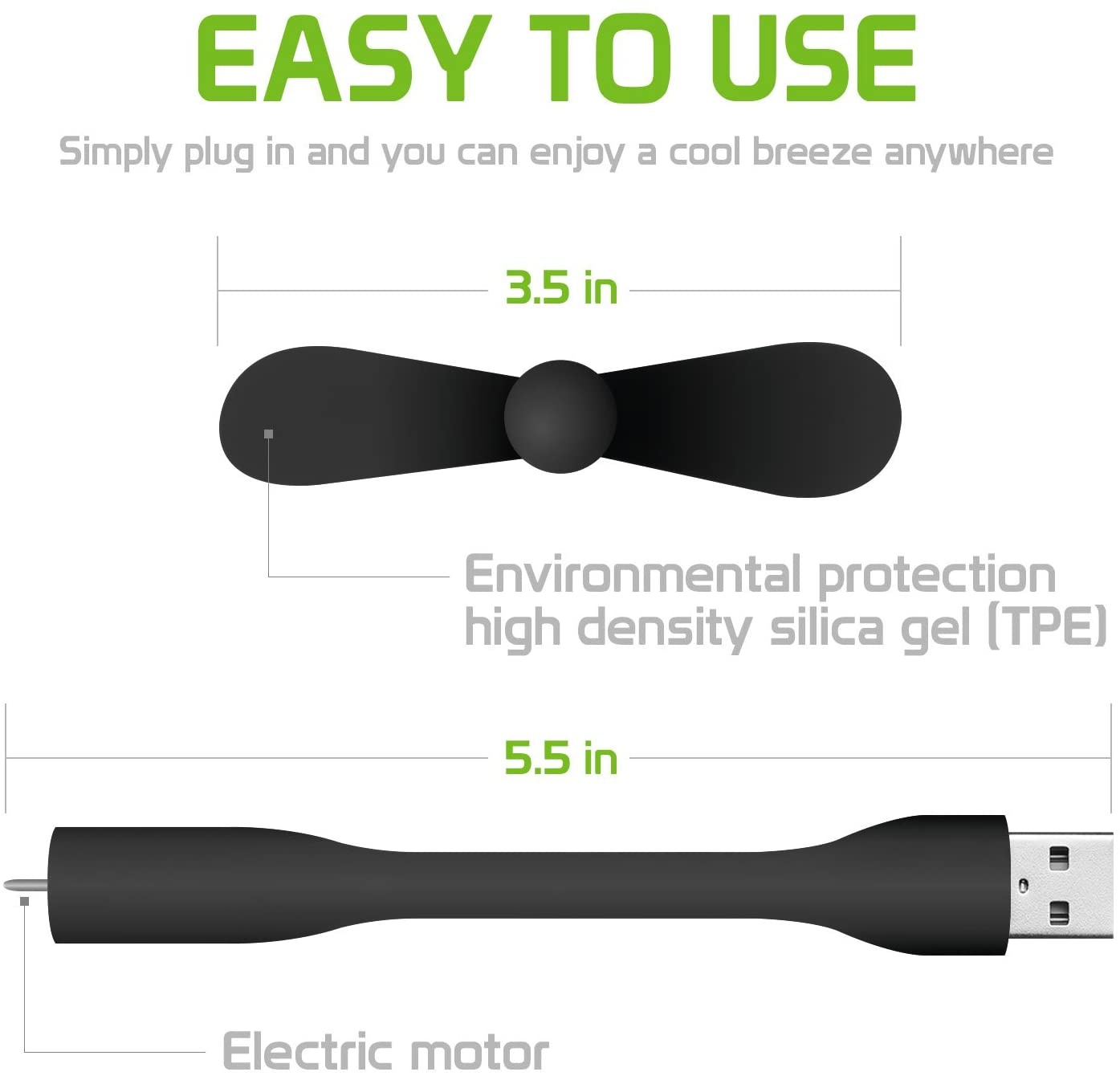 Mini USB Port Fan | Portable Mini USB Fan, USB Laptop Port 8 and More [Light Weight Mini Fan] USB Mini Fan for a USB Port