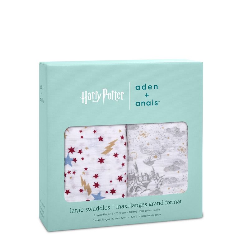 aden + anais Classic Muslin Swaddle Blankets Harry Potter Iconic - 2pk