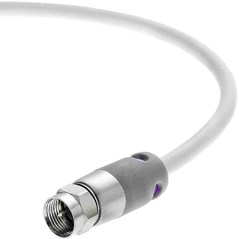 Coaxial Cable (3 Feet) with F-Male Connectors &ndash; Dual Shielded - Flex Series - Digital Audio/Video Cable - White - (Part# CJ03-MWF-N1)