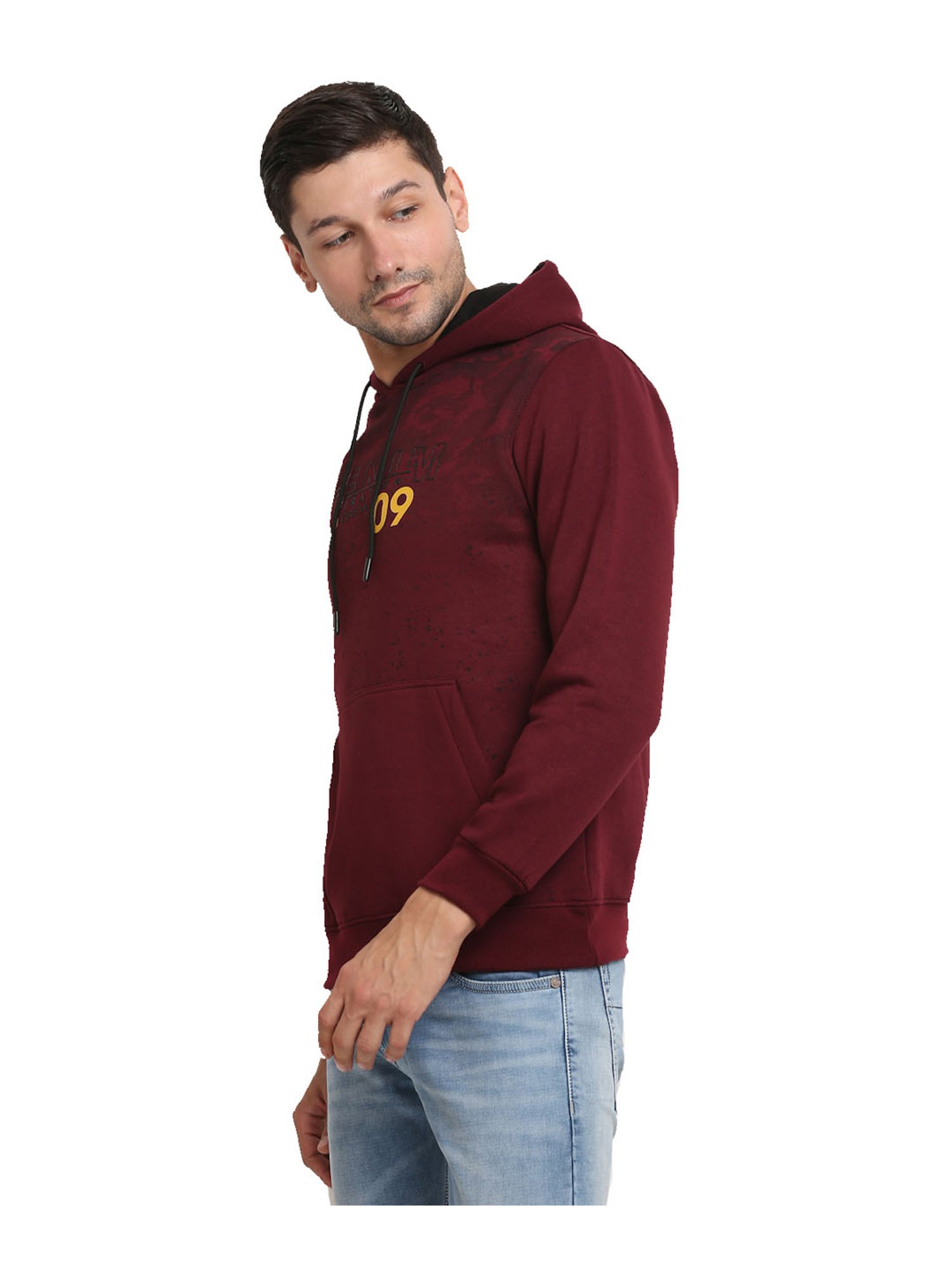 Venitian- Forbidden Clothing Wine Printed Hooded Sweatshirt