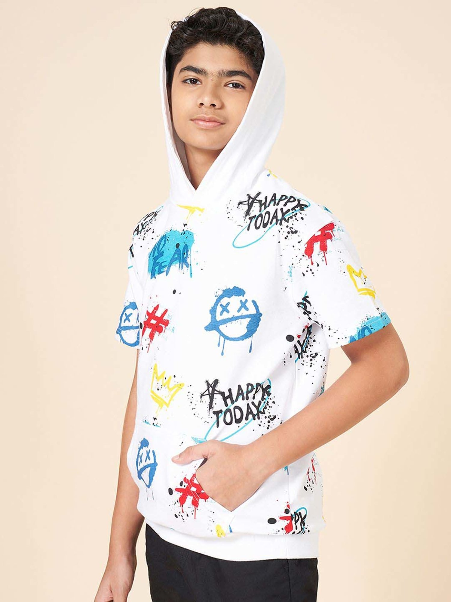 Coolsters by Pantaloons Boys Bright White Cotton Printed T-Shirts